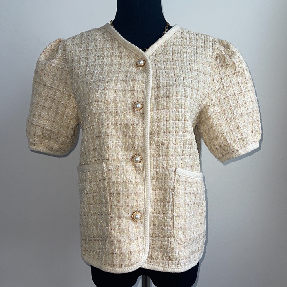 MO NI Tweed jacket half sleeves size medium